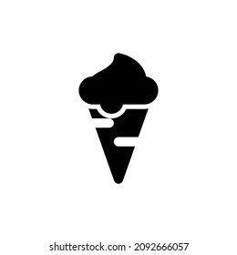ice cream icon solid style vector for your design element