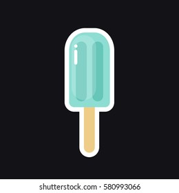 ice cream icon, sticker. vector illustration