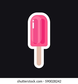 ice cream icon, sticker. vector illustration