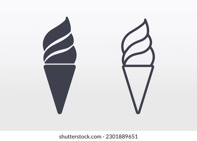 Ice cream icon. Stock vector illustration. 