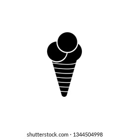 Ice, cream, icon. Summer vector icon Black Thin flat Symbol of Tourism for Web and App development Isolated on White Background. Vector