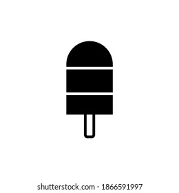  ice cream icon symbol in solid black flat shape glyph icon, isolated on white background