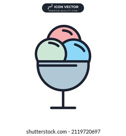 Ice cream icon symbol template for graphic and web design collection logo vector illustration