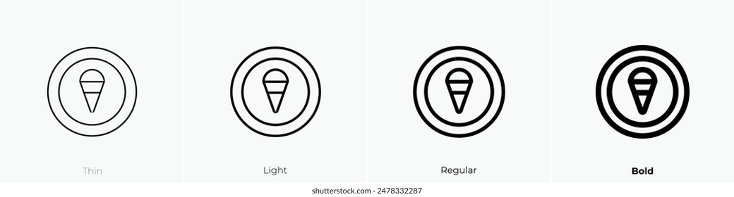 ice cream icon. Thin, Light Regular And Bold style design isolated on white background