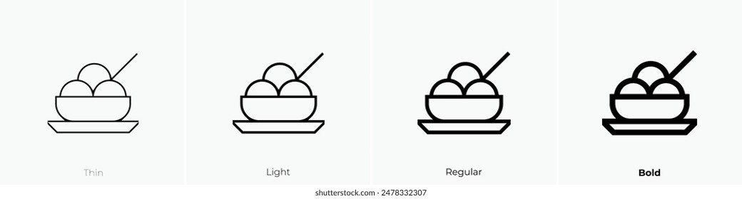 ice cream icon. Thin, Light Regular And Bold style design isolated on white background