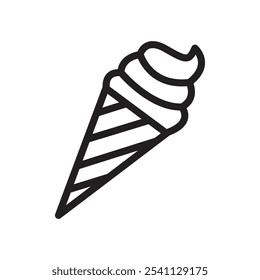 Ice Cream icon Thin line flat illustration
