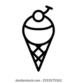 Ice cream icon in thin line style vector illustration graphic design