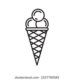 Ice cream icon Thin line art collection
