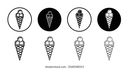Ice cream icon Thin line flat illustration