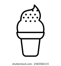 Ice cream icon in thin line style