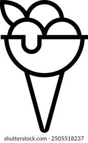 ice cream icon. Thin linear style design isolated on white background