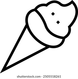 ice cream icon. Thin linear style design isolated on white background