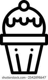 ice cream icon. Thin Linear Style Design Isolated On White Background