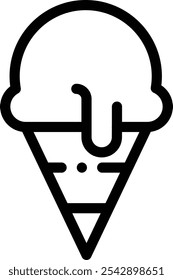 ice cream icon. Thin Linear Style Design Isolated On White Background
