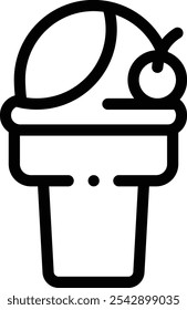 ice cream icon. Thin Linear Style Design Isolated On White Background