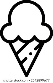 ice cream icon. Thin Linear Style Design Isolated On White Background