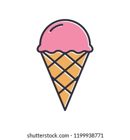 ice cream icon in trendy flat design 