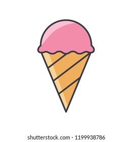 ice cream icon in trendy flat design 