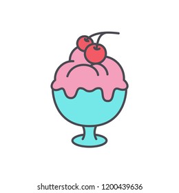 ice cream icon in trendy flat design 