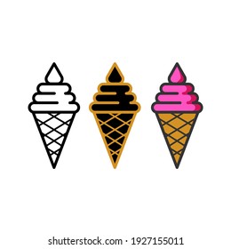 Ice cream icon in trendy flat design