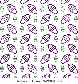 Ice Cream icon trendy multicolor repeating pattern beautiful illustration white background