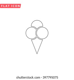 Ice Cream Icon Vector. 