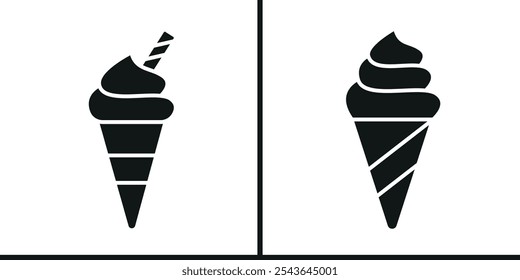 Ice cream icon vector basic design simple and modern templates concept