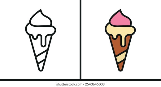 Ice cream icon vector basic design simple and modern templates concept