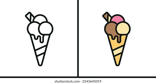 Ice cream icon vector basic design simple and modern templates concept