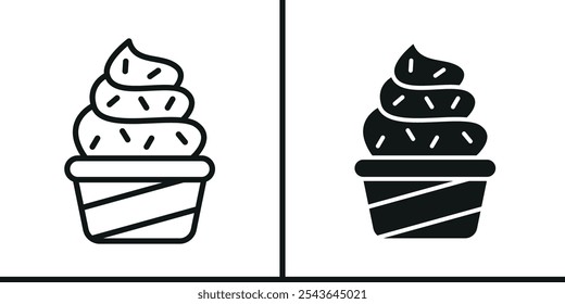 Ice cream icon vector basic design simple and modern templates concept