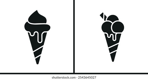 Ice cream icon vector basic design simple and modern templates concept