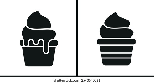 Ice cream icon vector basic design simple and modern templates concept