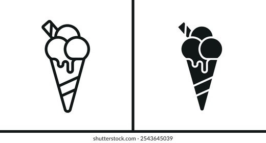 Ice cream icon vector basic design simple and modern templates concept
