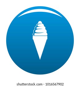 Ice cream icon vector blue circle isolated on white background 