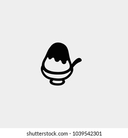 Ice cream icon. Vector Bowl ice cream