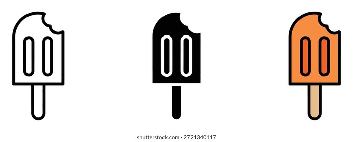 Icono de helado Vector. delicioso símbolo de paleta mordida. Ilustración vectorial.