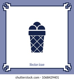 Ice cream icon, vector design element