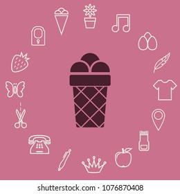 Ice cream icon, vector design element