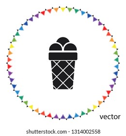 Ice cream icon, vector design element