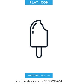 Ice Cream Icon Vector Design Template With Editable Stroke