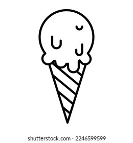 Ice cream icon vector design template on white background