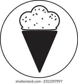 plantilla de diseño vectorial de icono de helado e ilustración con trazo editable 