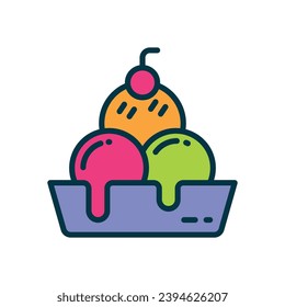 ice cream icon. vector filled color icon for your website, mobile, presentation, and logo design.