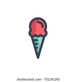 ice cream icon vector. ice cream filled outline style design