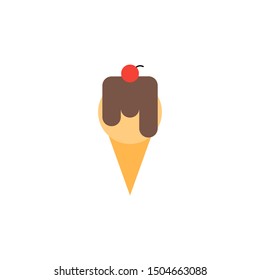 Ice cream icon vector. Flat icon illustration