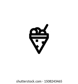 Ice cream icon vector. Flat icon illustration