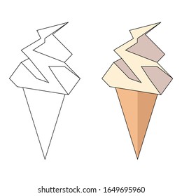Ice cream icon, vector flat outlines icon.