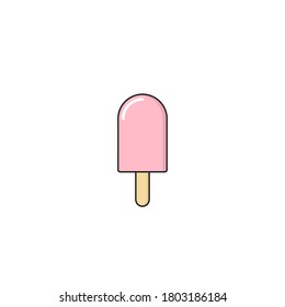 Eis Cream Icon Vektorgrafik in Flach Style Design. Dessert Symbol Illustration