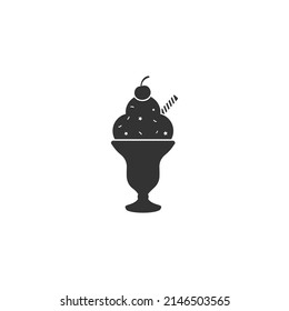 Ice cream icon vector flat sign
