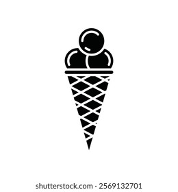 Ice cream icon Vector flat thin line illustration